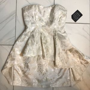 Gorgeous Off white hi low peplum dress